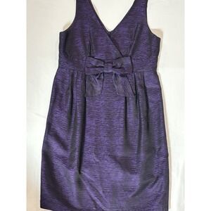 Helene Berman London Size 8 Purple Black Textured Empire‎ Waist Cocktail Dress